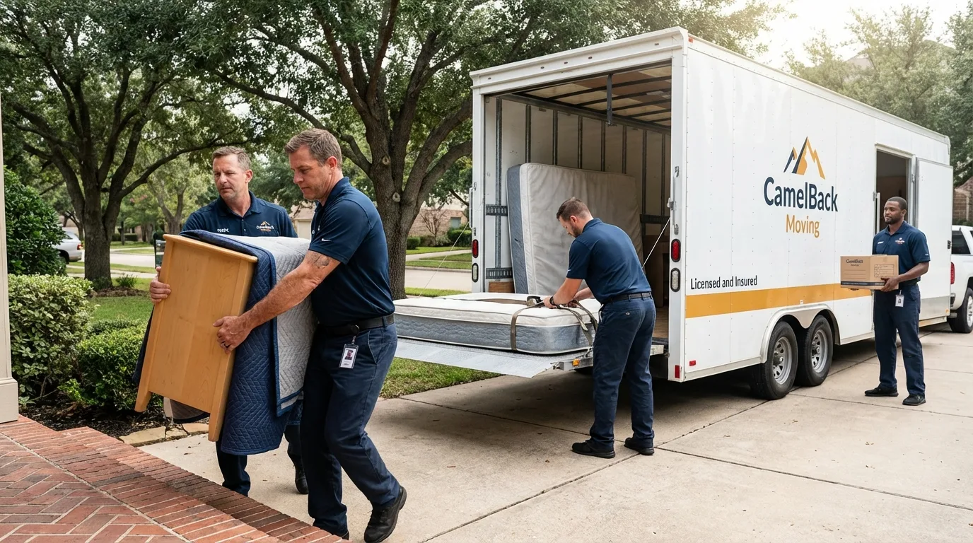 Crew loading residential truck for cross-state move from Toppenish, WA