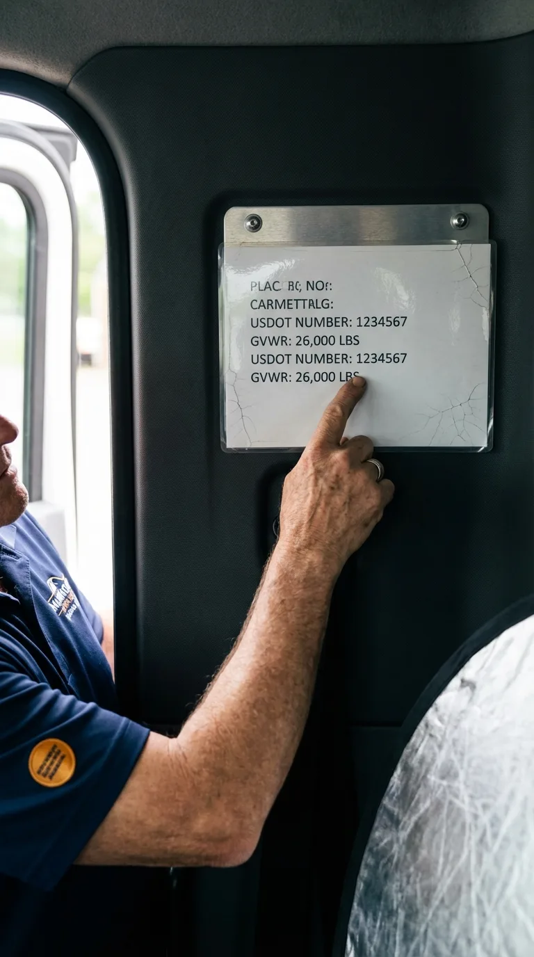 USDOT licensing placard verification in Toppenish